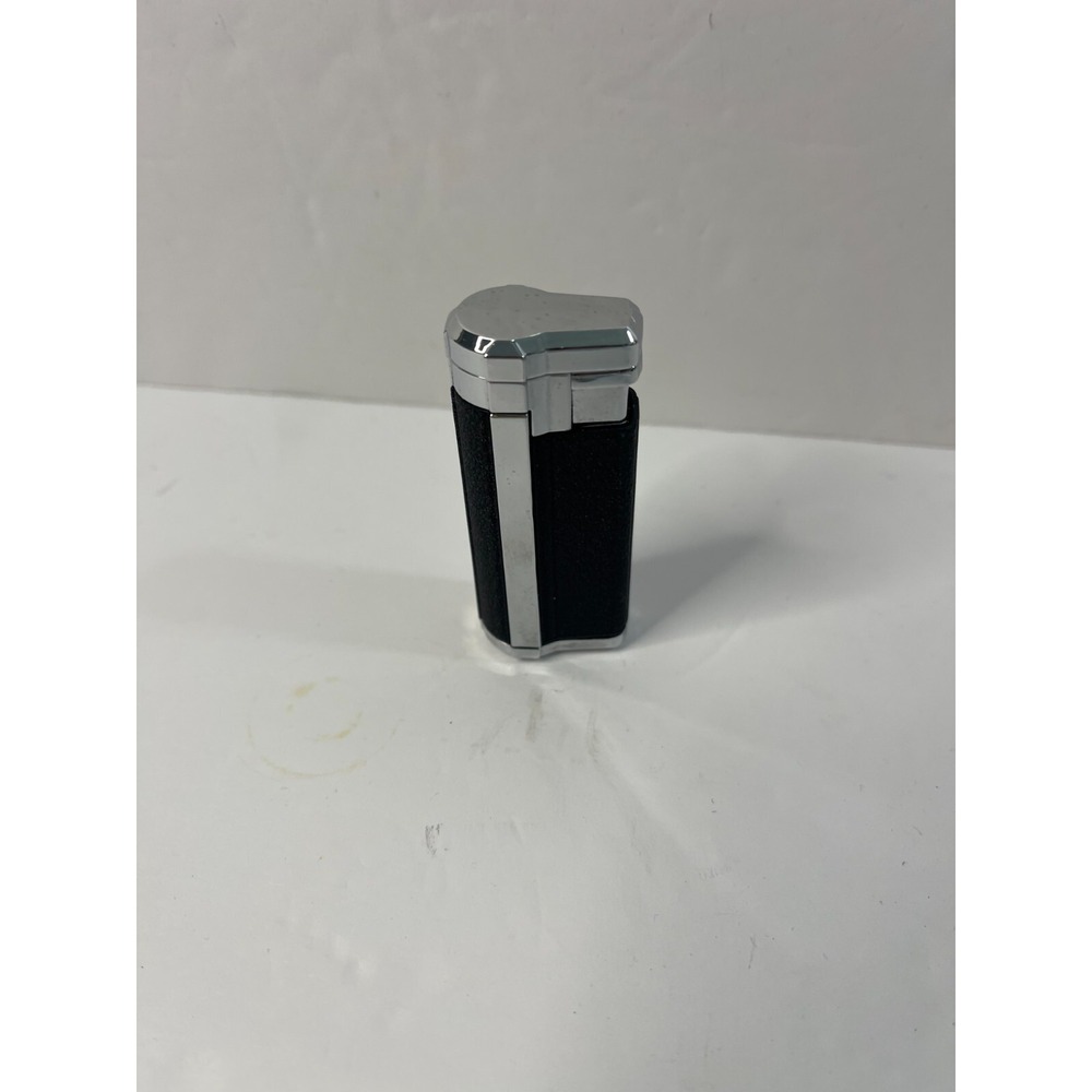 Triple Jet Flame Butane Torch Lighter Chrome and Black Textured Refillable